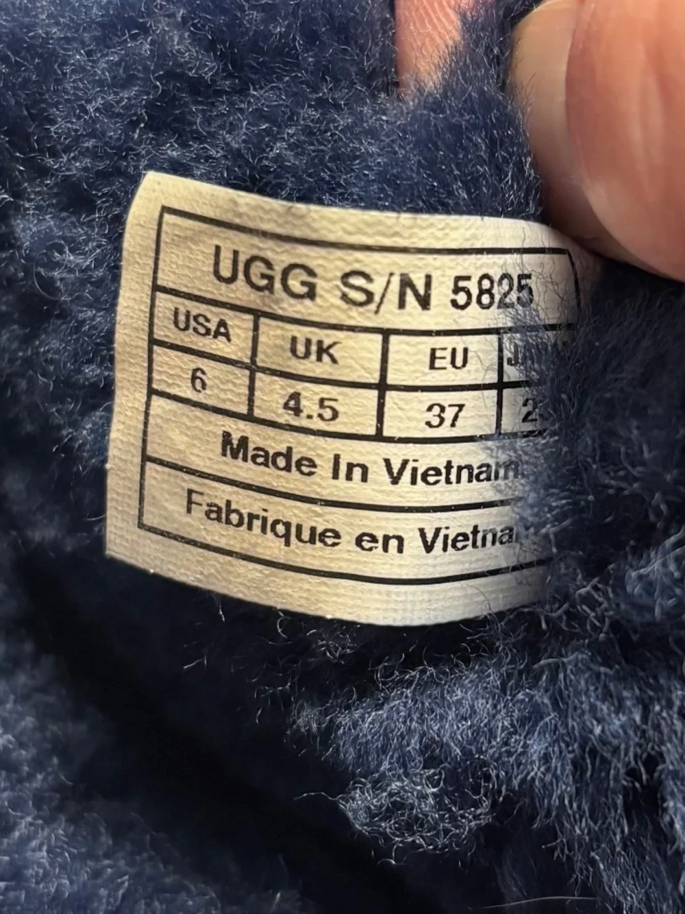 UGG Australia Classic Short Navy Blue Suede Sheepskin Boots Women’s Size 6